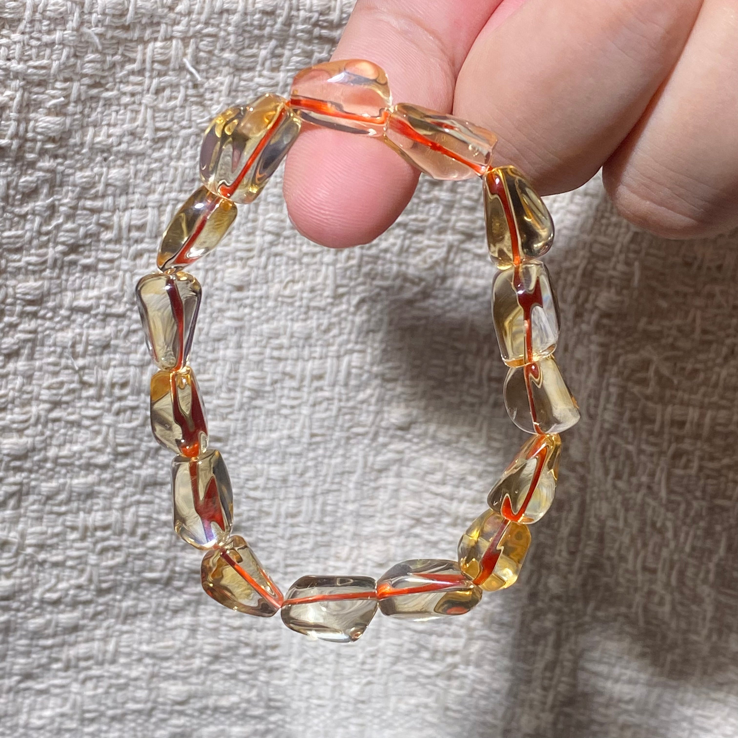 Natural Citrine Freeform Beaded Bracelet
