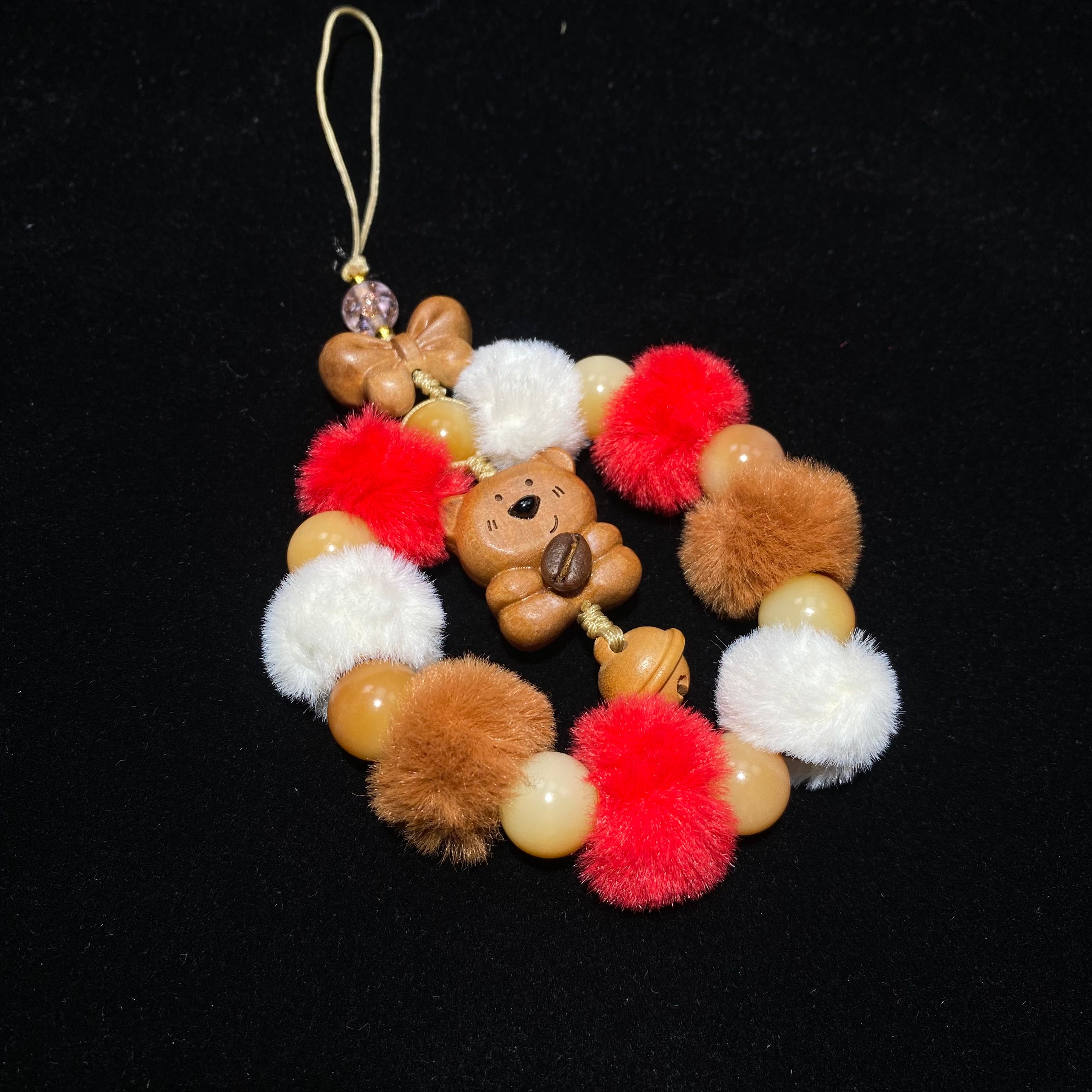 Colorful Pom-Pom Wreath Ornament - Handmade Fluffy Ball Hanging Decoration