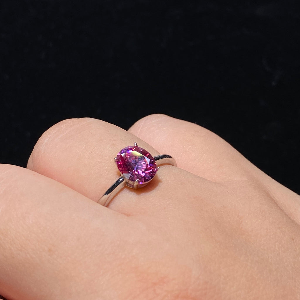 Oval Pink Moissanite S925 Ring - Delicate Glamour 💖