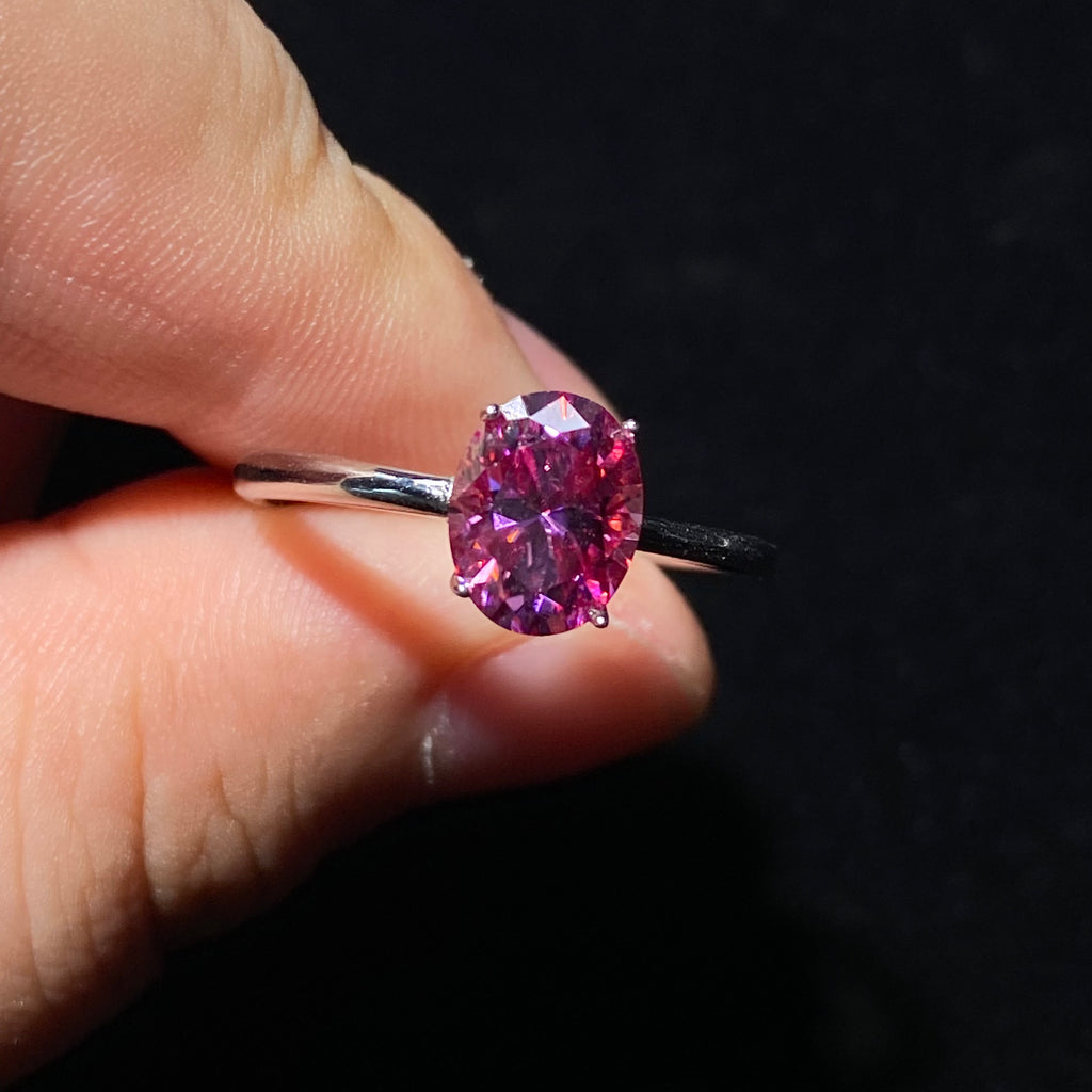 Oval Pink Moissanite S925 Ring - Delicate Glamour 💖