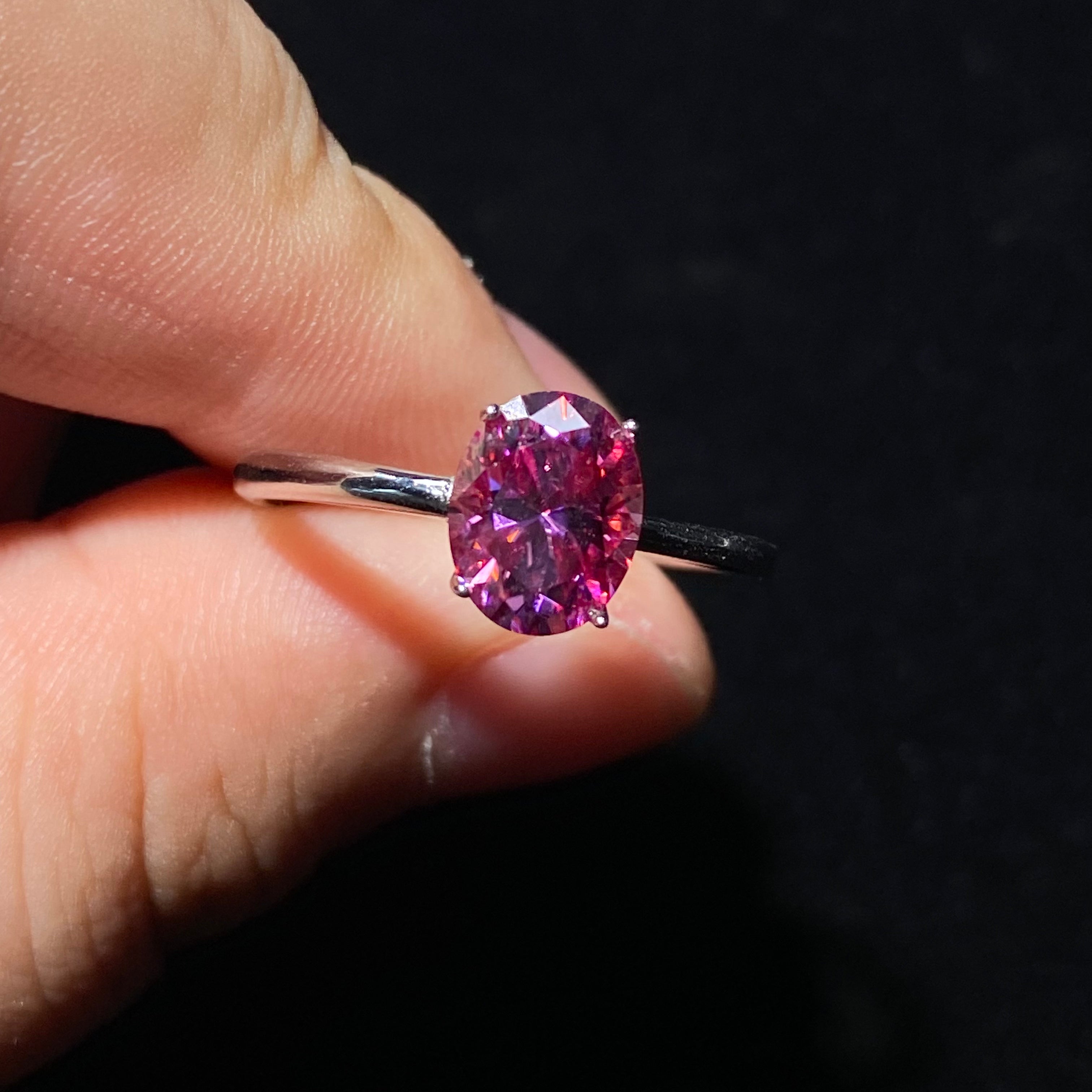 Oval Pink Moissanite S925 Ring - Delicate Glamour 💖