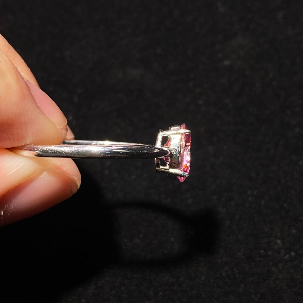 Oval Pink Moissanite S925 Ring - Delicate Glamour 💖