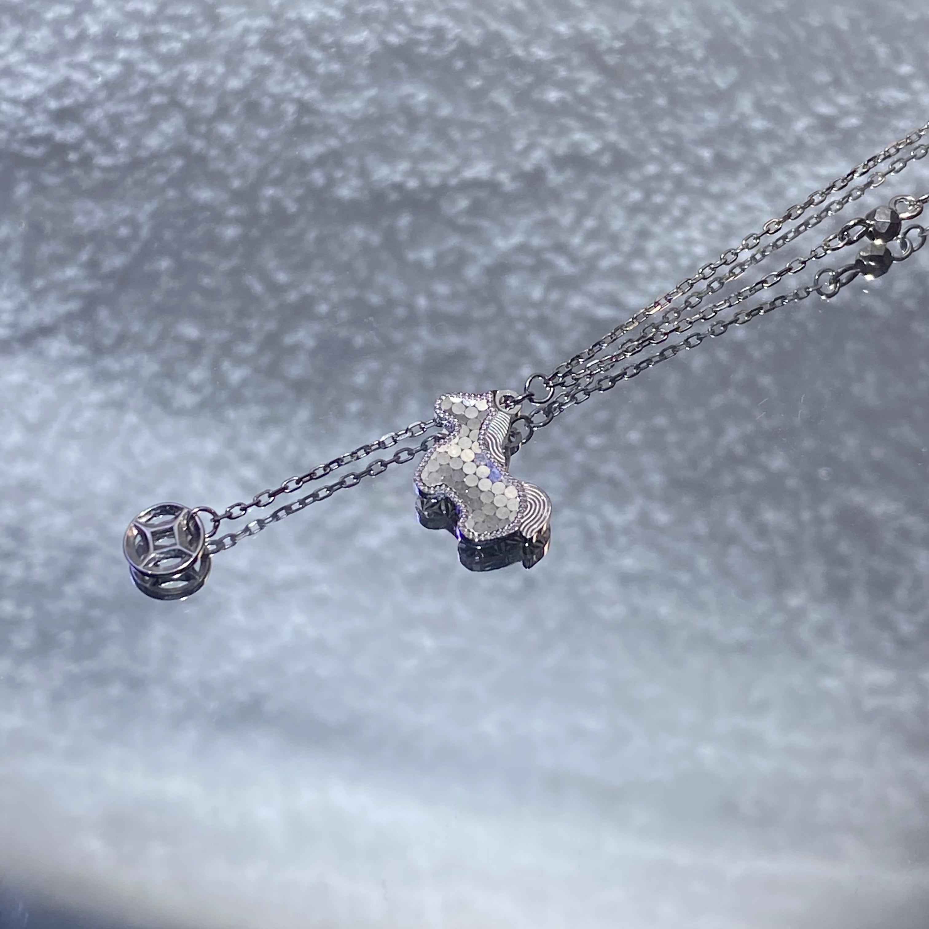 Cute Pony Horse Y-Shape Tassel Adjustable Thin S925 Sterling Silver Layering Necklace For Women