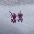 Brilliant Round Cut Vivid Pink Moissanite 6-Prong Solitaire Stud Earrings Solid S925 Sterling Silver Minimalist Sparkling Romantic Heart Chakra Mini Stud Earrings