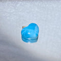 Smooth Cabochon Natural Sky-Blue Larimar Solid Heart Full Bezel Wrapped Gold Plated Minimalist Calming Throat Chakra Ocean Crystal Pendant Charm