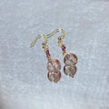 Natural Red Rutilated Quartz Short Drop Earrings | Vitality Grounding Crystal Handmade Dangle Earrings for Women Wealth & Confidence