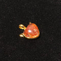 Natural Sparkly Sunstone Heart Shape Gold Bezel Pendant, No Chain Included | Solar Plexus Chakra Vitality Crystal, Boost Confidence & Attract Good Fortune, Dainty Orange Glitter Heart Charm Jewelry Gift for Women