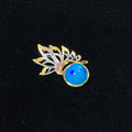 Sky Blue Opal Wing Dual-Use Brooch & Pendant | Throat Crown Chakra Emotional Healing Crystal, Calm Anxiety & Boost Optimism, Two-Tone Gold Silver Vintage Jewelry Gift for Women