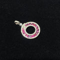 Pink Tourmaline Circle Pendant