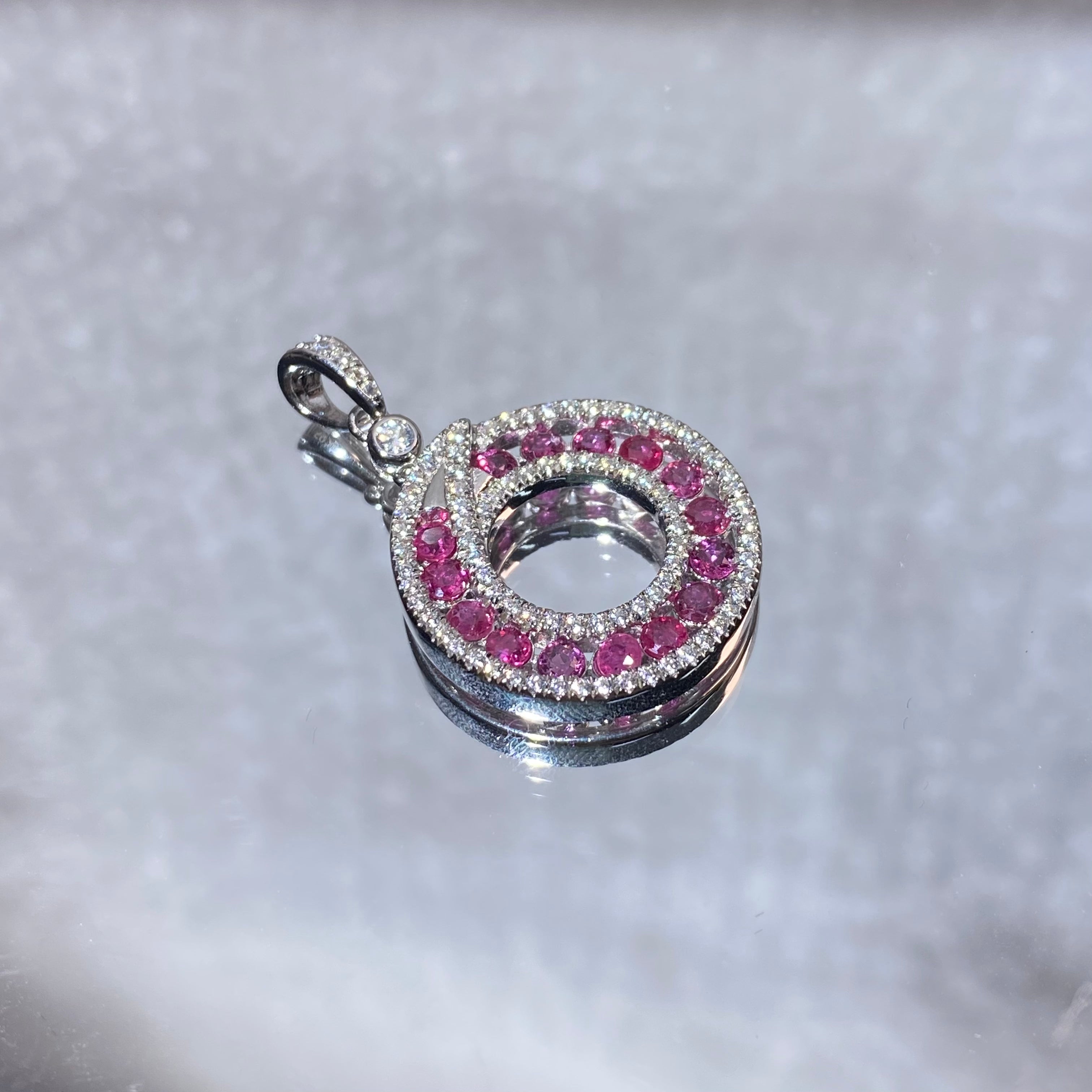 Pink Tourmaline Circle Pendant