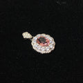 Watermelon Tourmaline Double Halo Pendant
