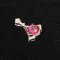Fuchsia Pink Topaz Fan Pendant