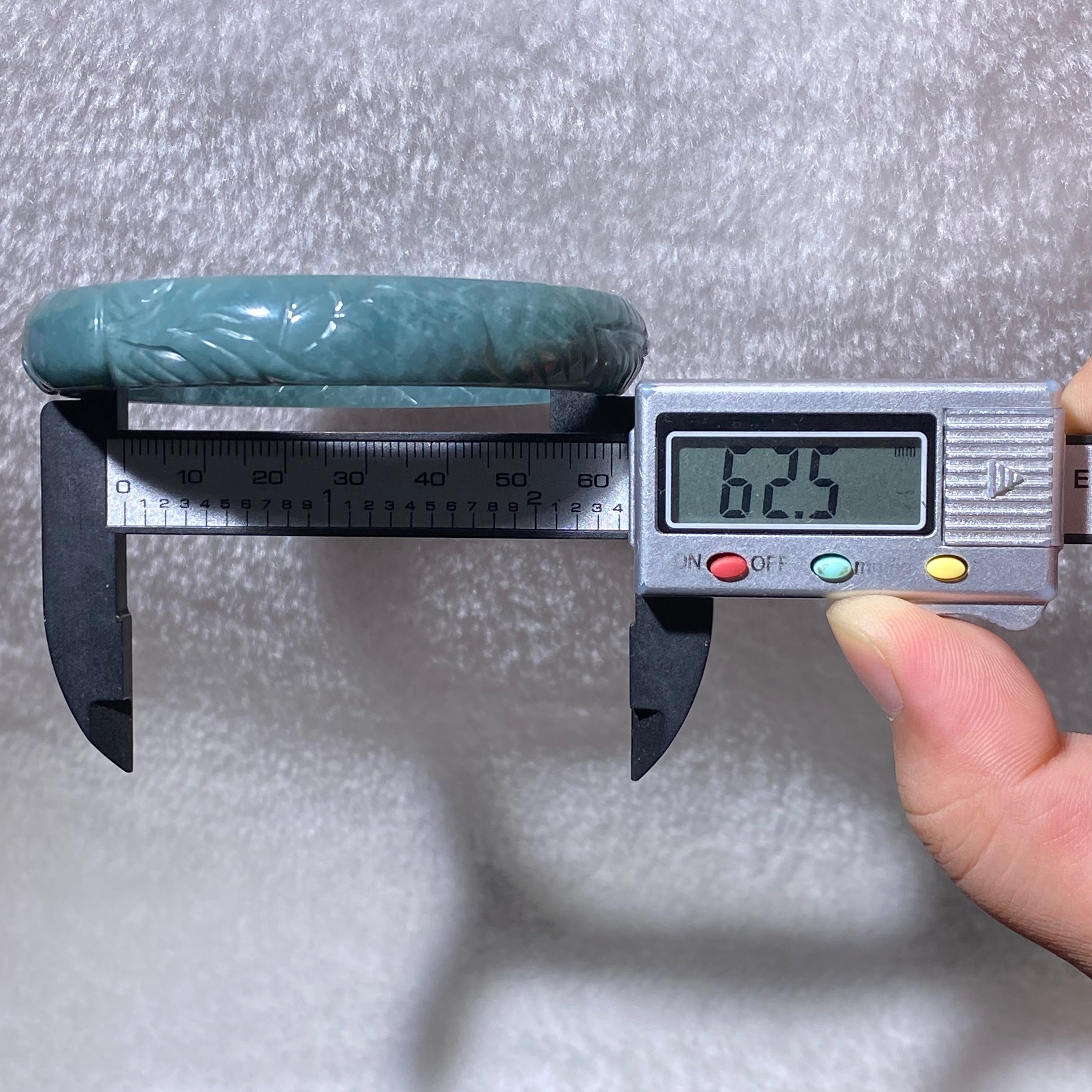 Carved Blue Jade Bangle