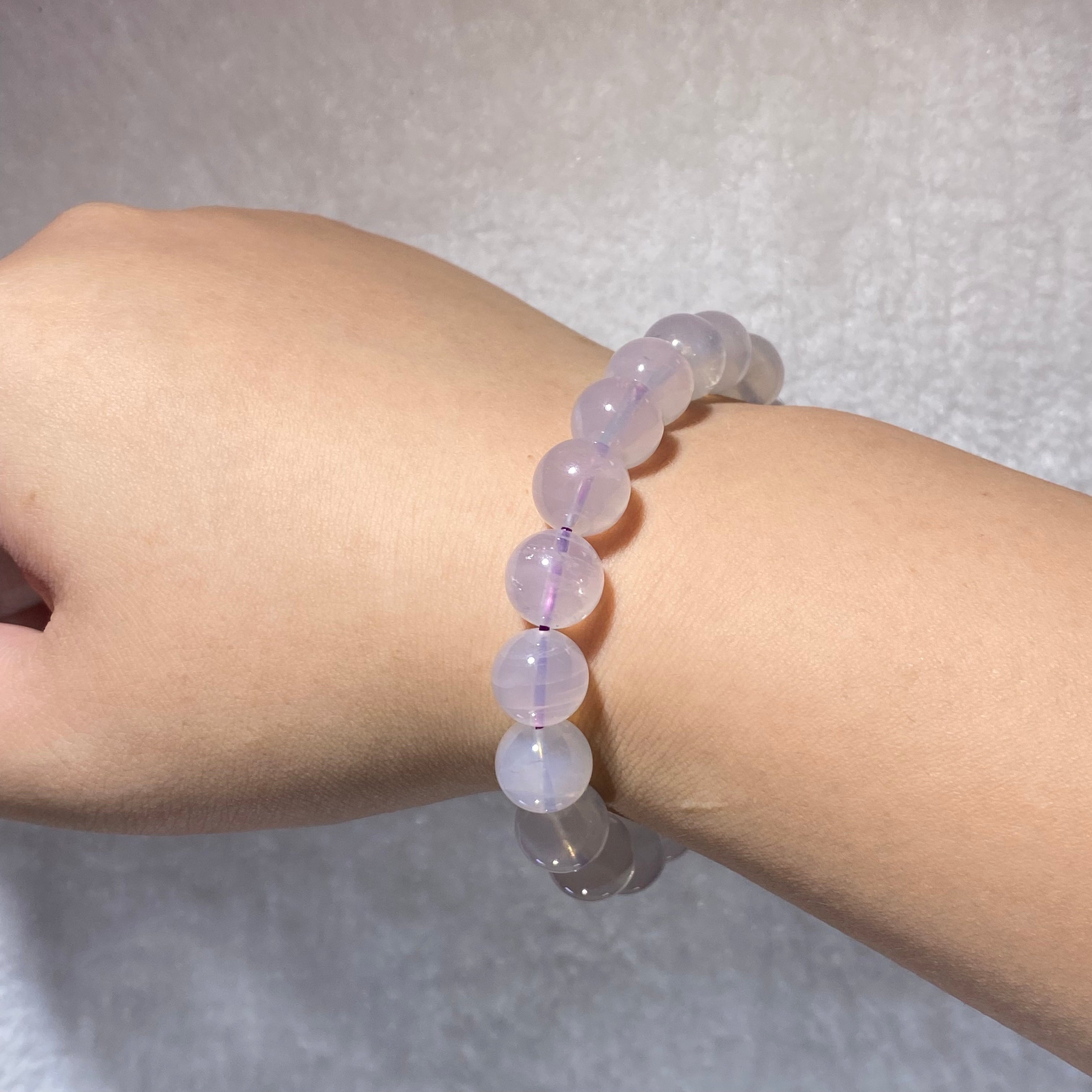 Natural Lavender Purple Jade Quartz Bracelet 10.5mm