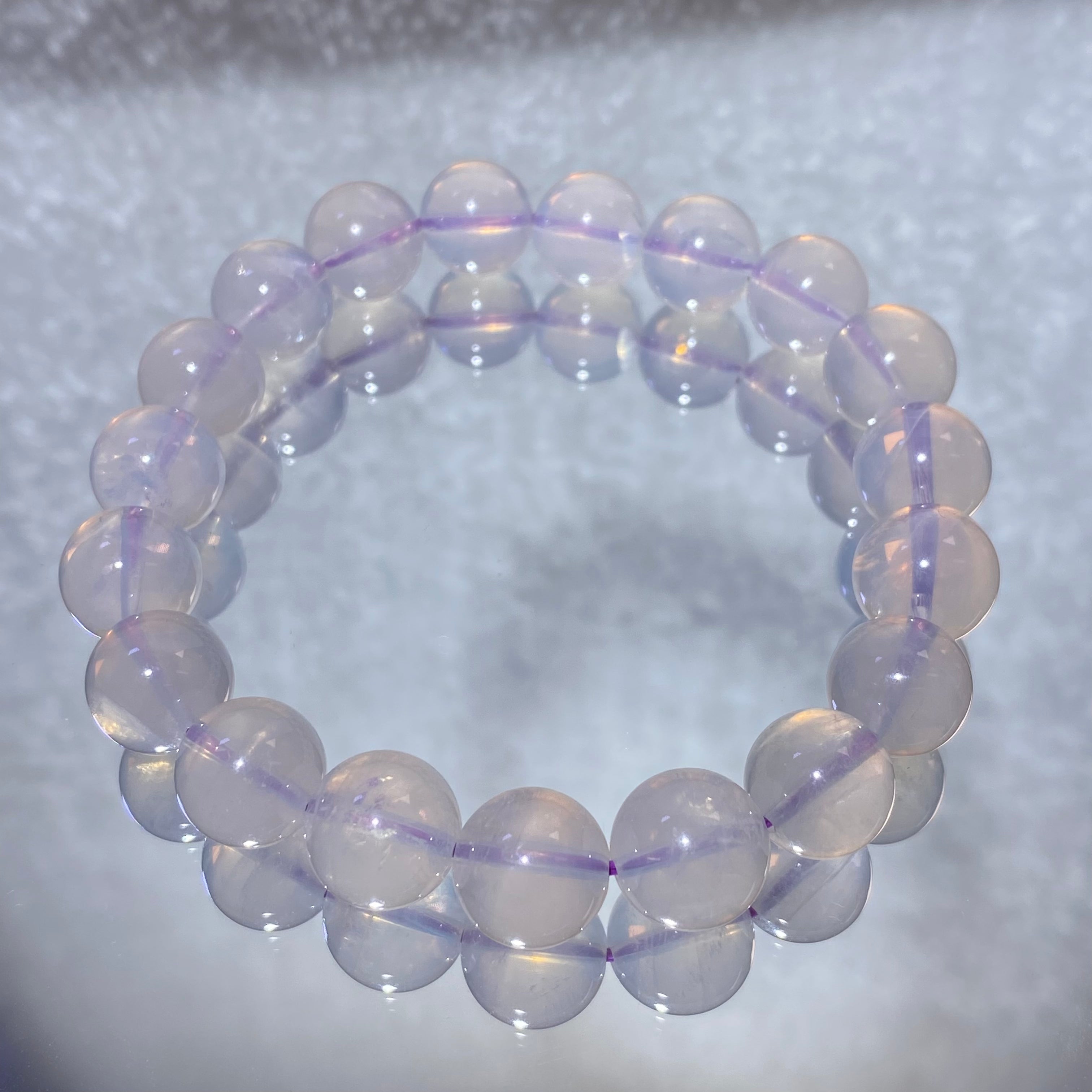 Natural Lavender Purple Jade Quartz Bracelet 10.5mm