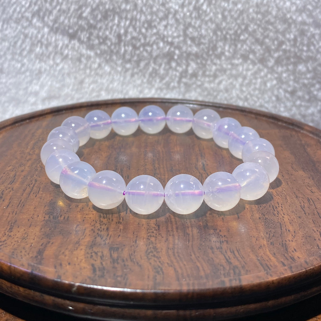 Natural Lavender Purple Jade Quartz Bracelet 10.5mm