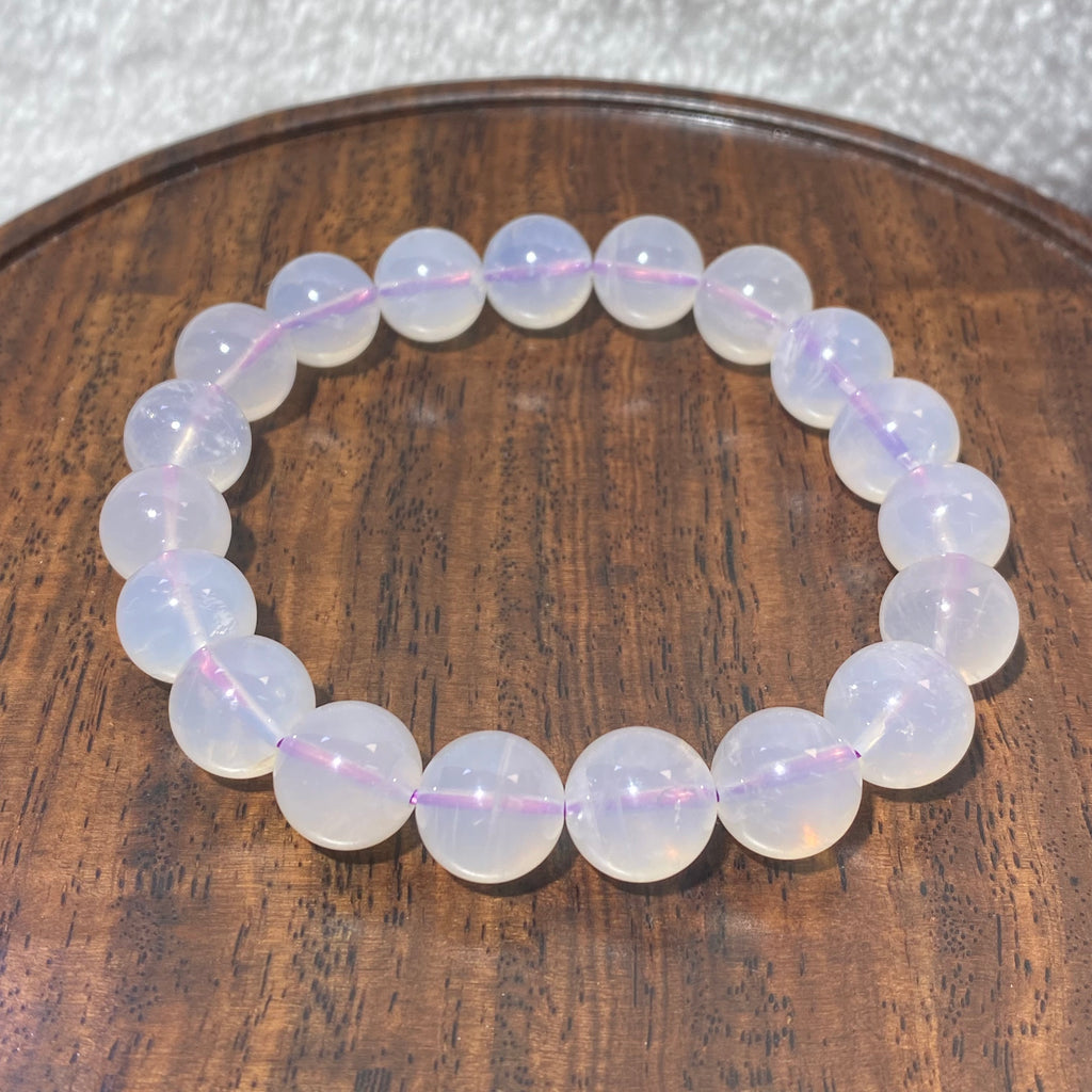 Natural Lavender Purple Jade Quartz Bracelet 10.5mm