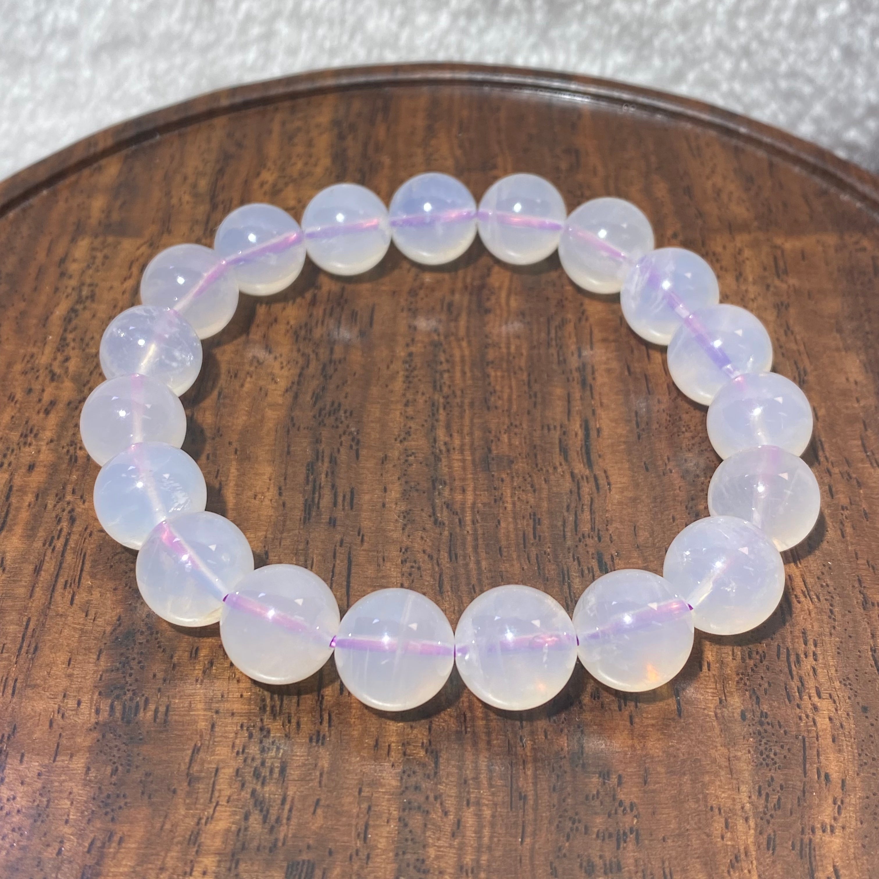 Natural Lavender Purple Jade Quartz Bracelet 10.5mm