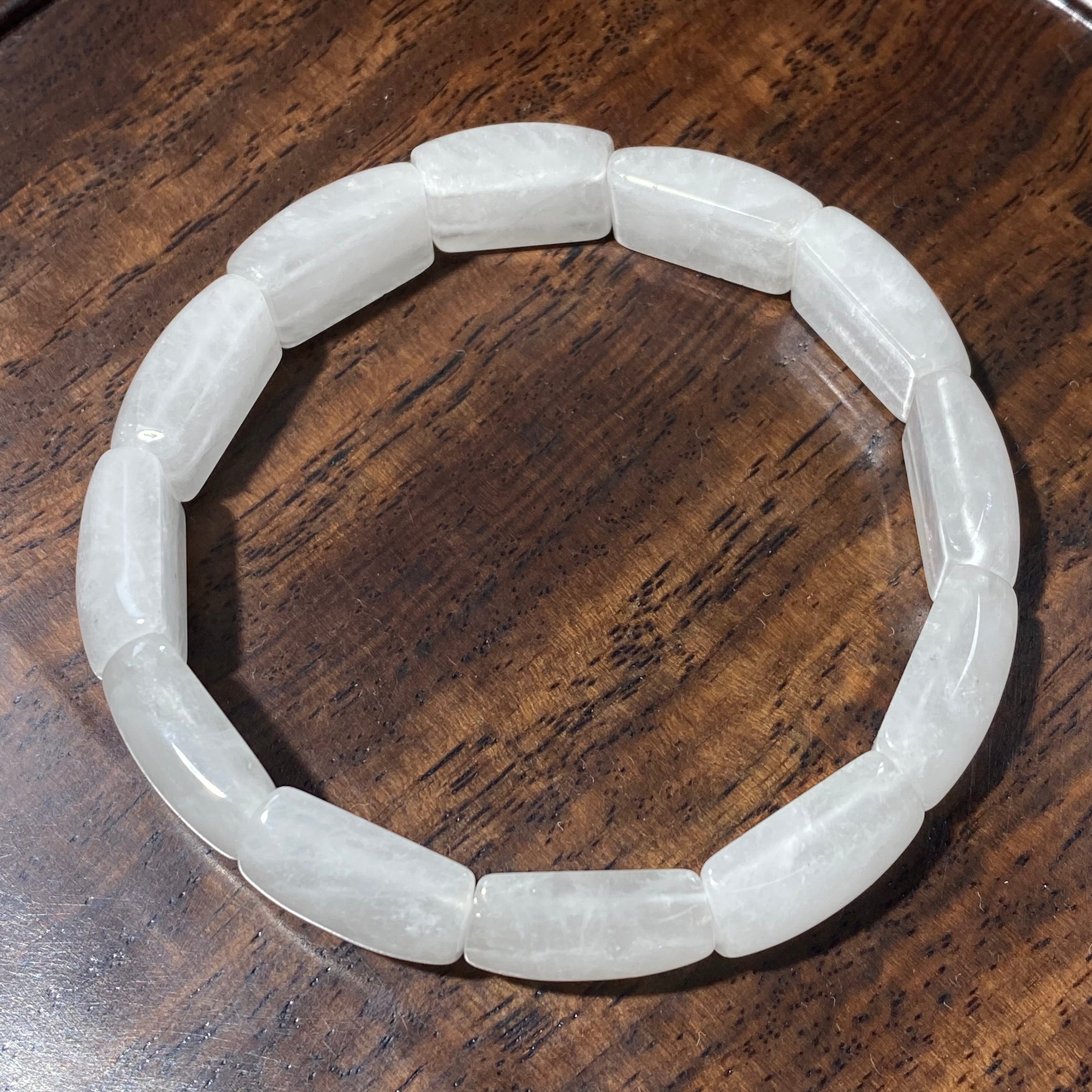 Clear Quartz Bamboo Joint Soft Bangle