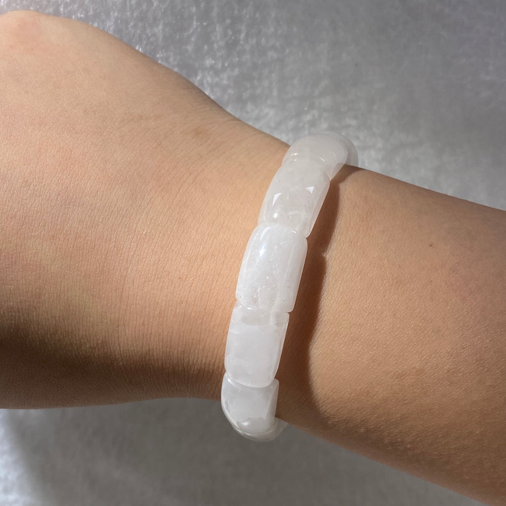 Clear Quartz Bamboo Joint Soft Bangle