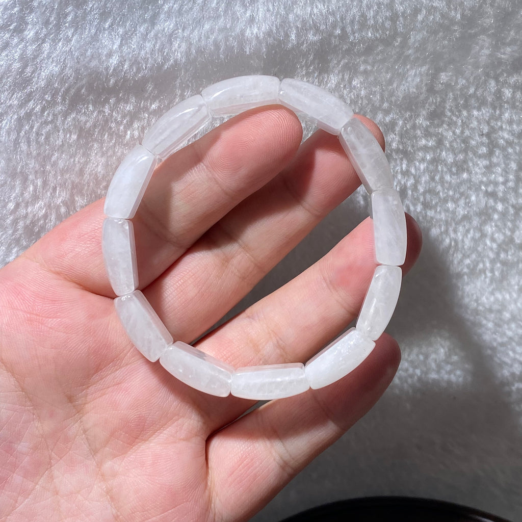 Clear Quartz Bamboo Joint Soft Bangle