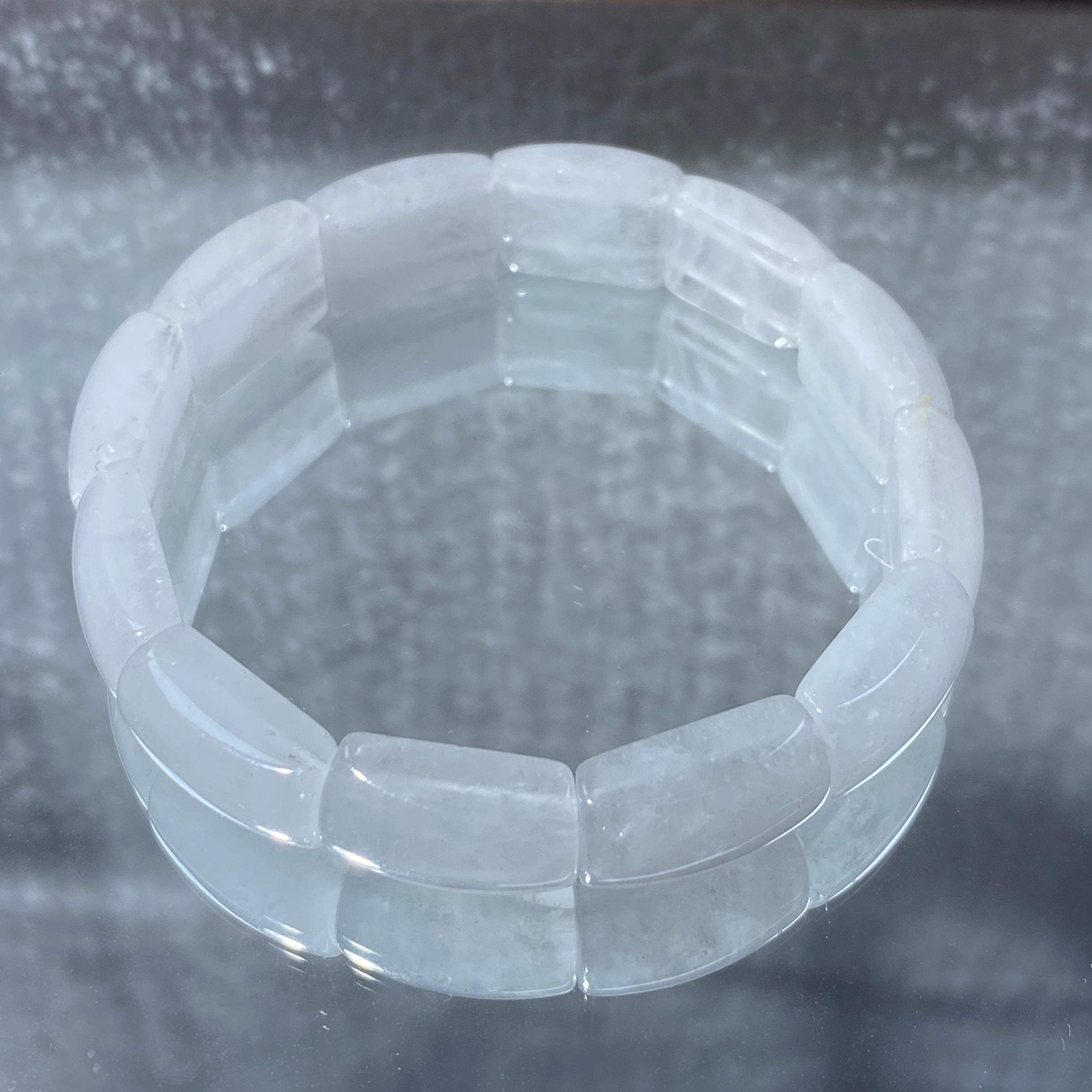 Clear Quartz Bamboo Joint Soft Bangle