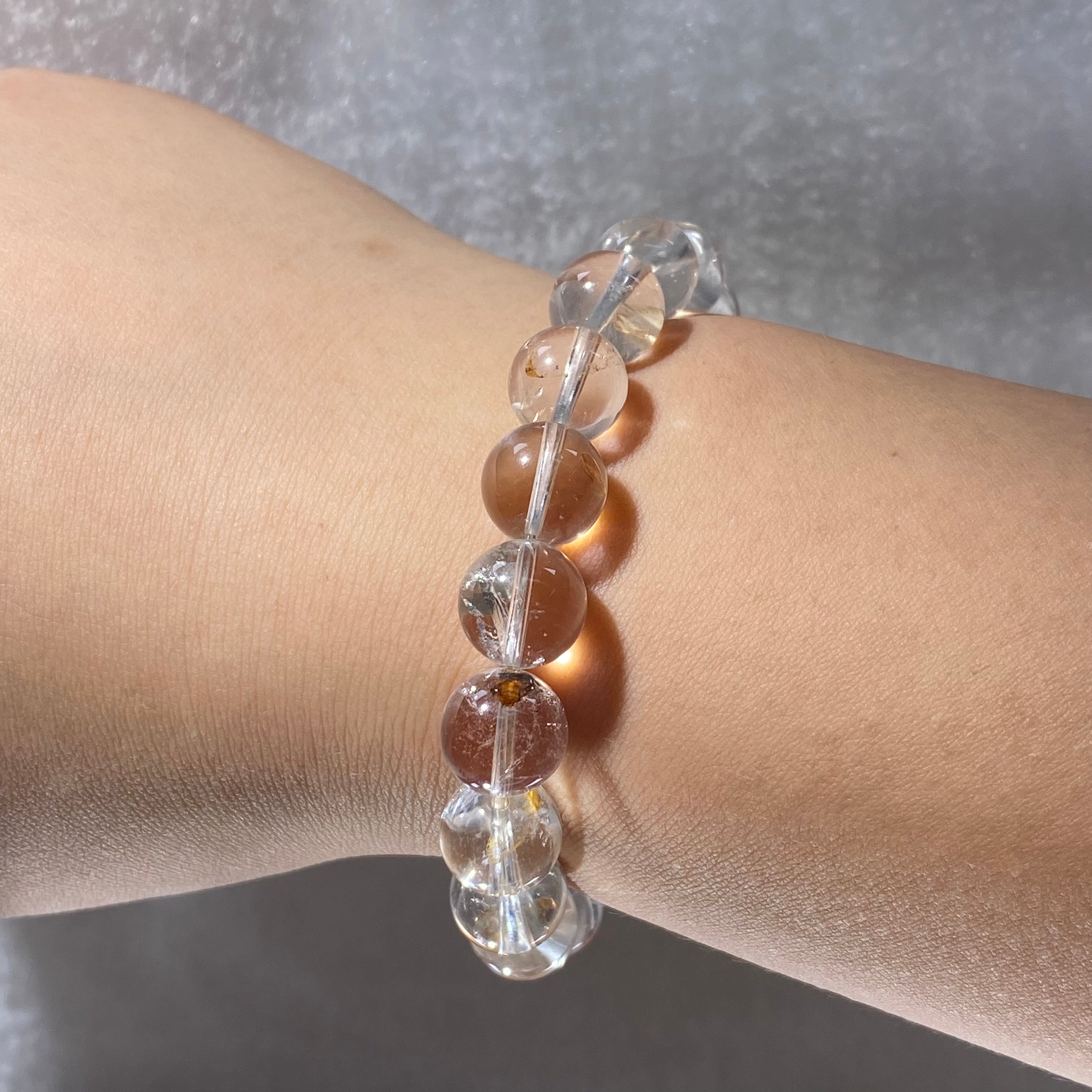 Gold Fish Rutile Clear Quartz Bracelet 10.5mm