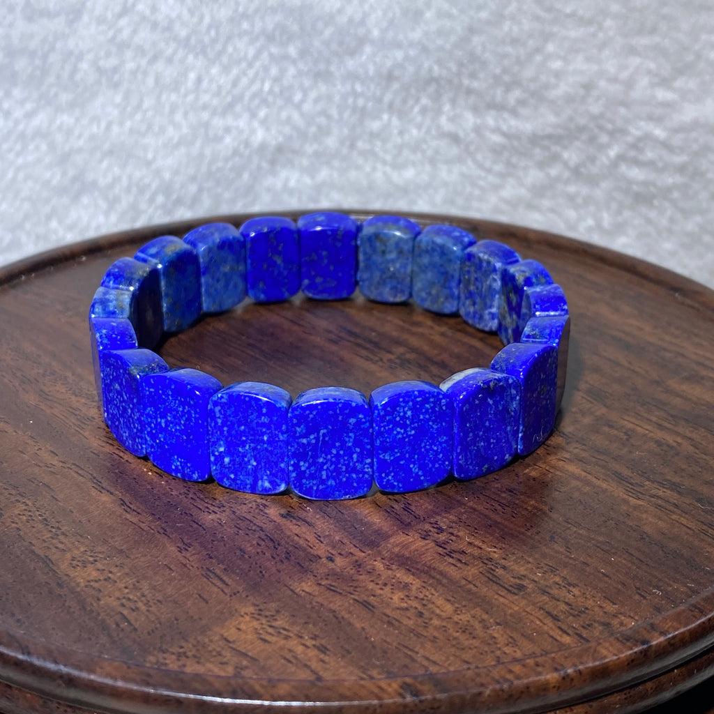 Lapis Lazuli Flat Rectangle Soft Bangle 14mm