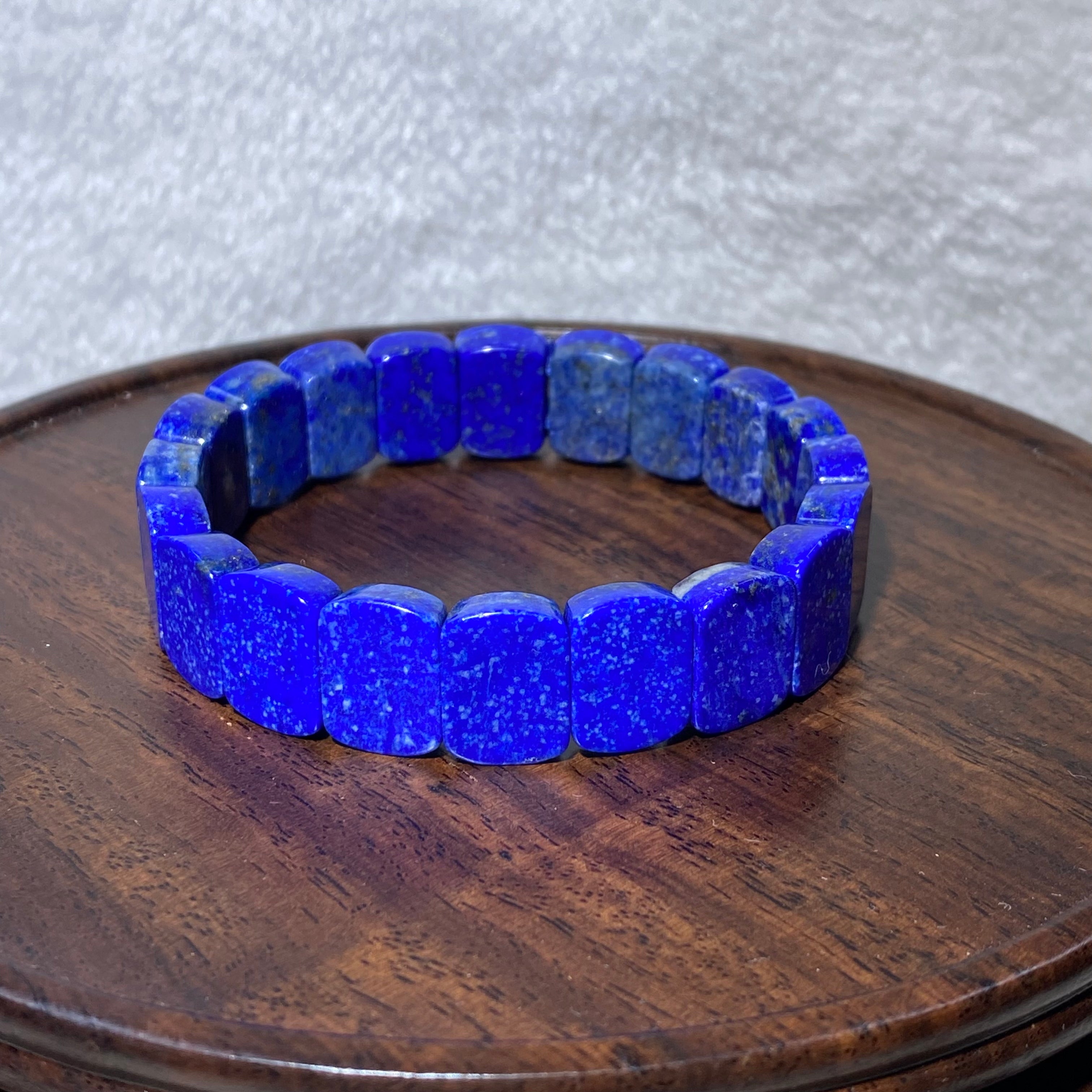Lapis Lazuli Flat Rectangle Soft Bangle 14mm