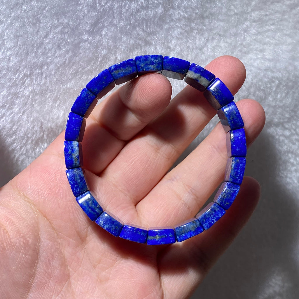 Lapis Lazuli Flat Rectangle Soft Bangle 14mm