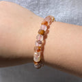 Natural Red Flower Quartz Freeform Bracelet 8mm