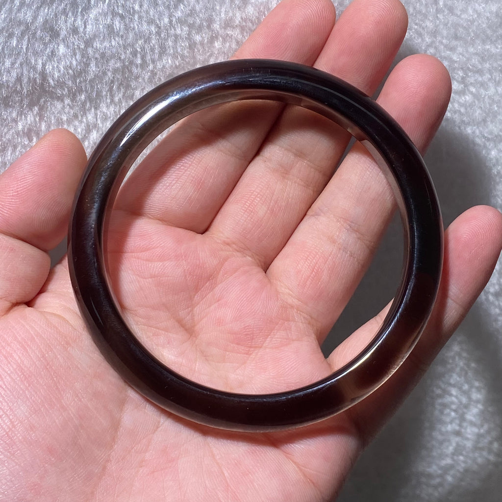 Natural Ice Obsidian Bangle