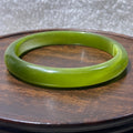 Natural Olive Green Cat's Eye Stone Round Bangle