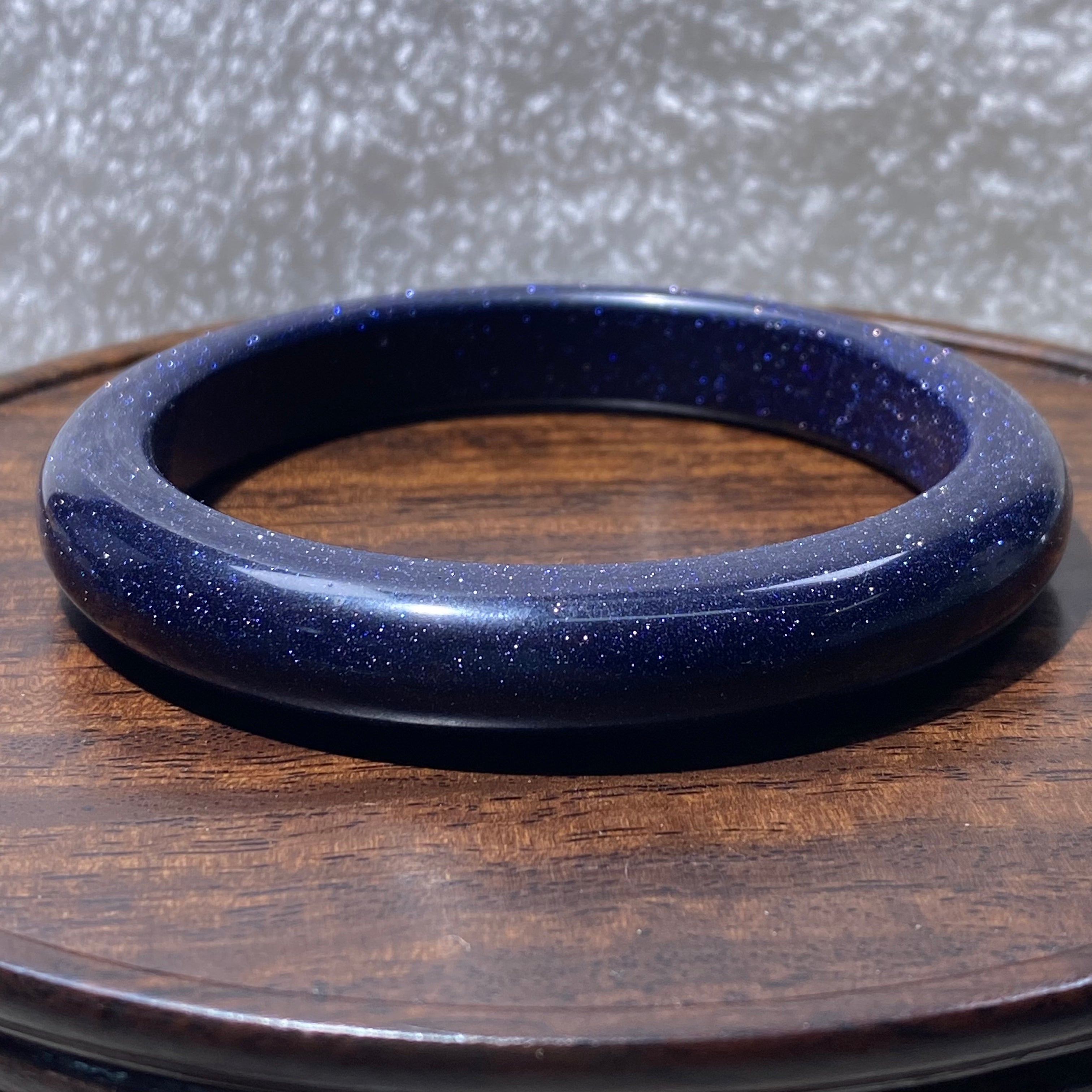 Natural Blue Sandstone Solid Round Bangle