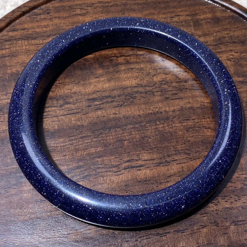 Natural Blue Sandstone Solid Round Bangle