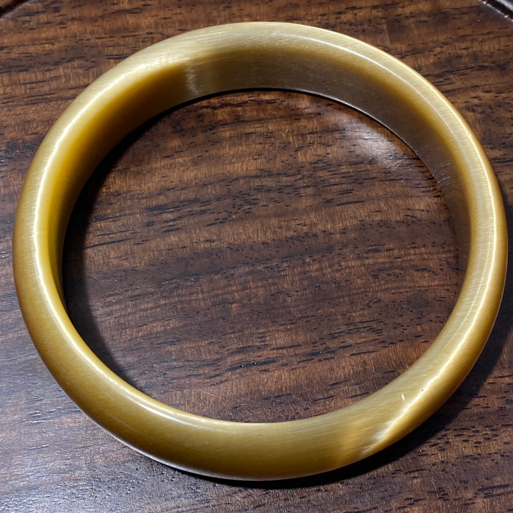 Natural Golden Yellow Cat's Eye Solid Round Bangle, Lucky Wealth Crystal Bracelet