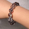 Flash Aura Coated Clear Quartz Round Bead Bracelet