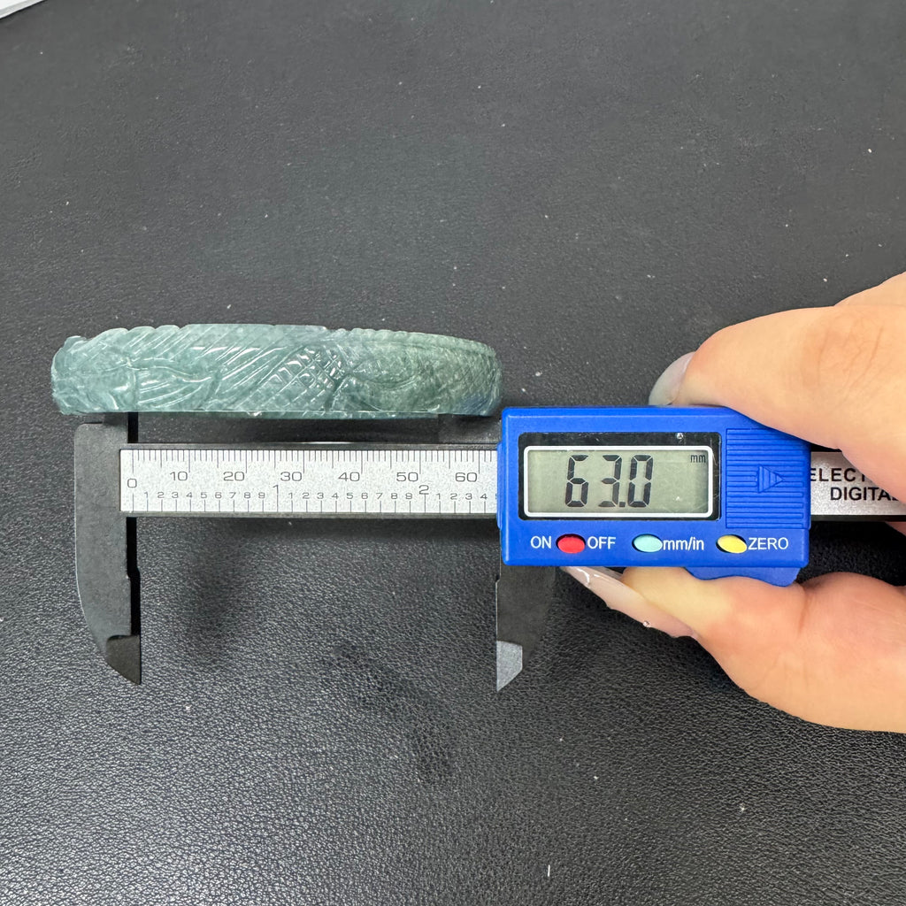 Carved Blue Jade Bangle