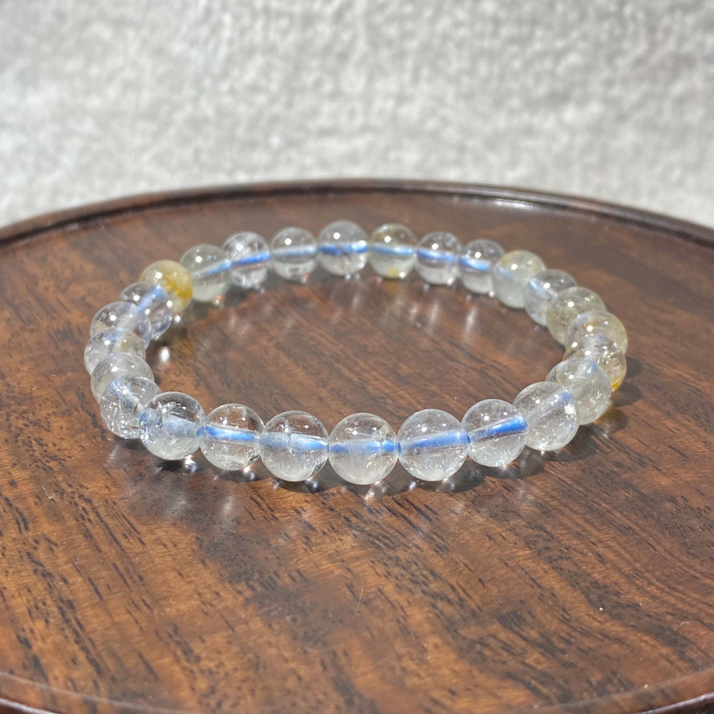 Natural Topaz Smooth Round Bead Stretch Bracelet, 7mm Beads, Fits 15cm Wrist
