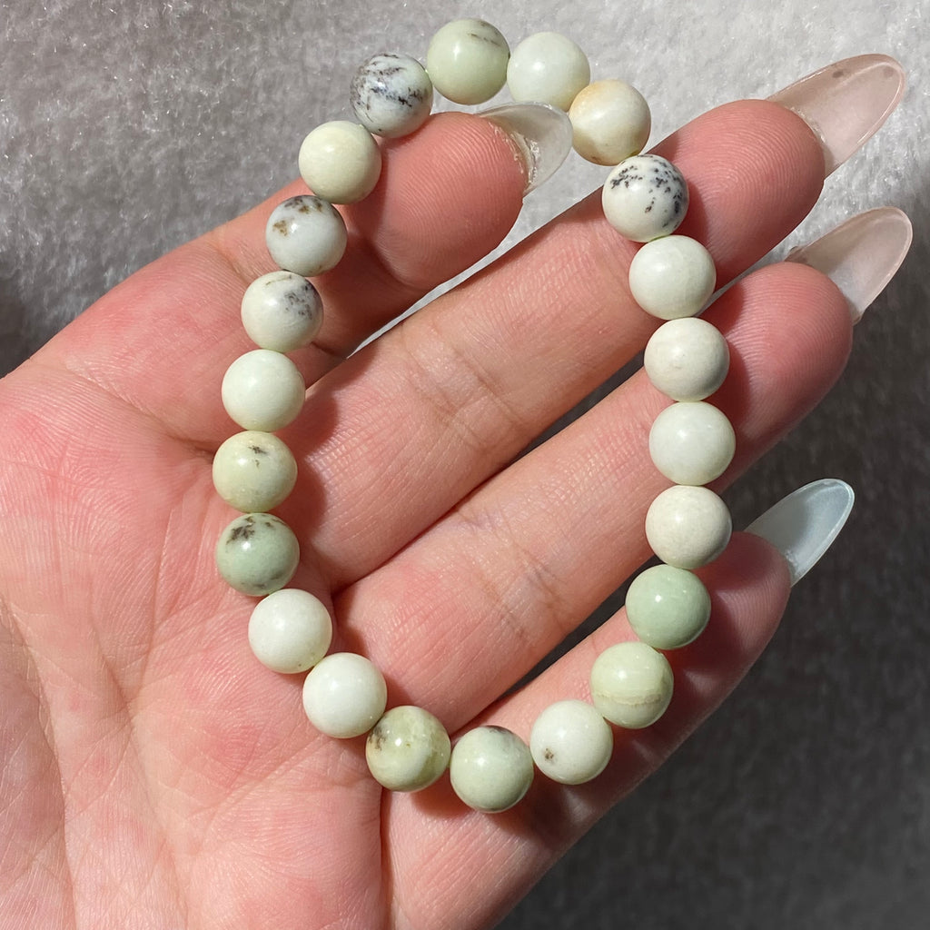 Natural Lemon Turquoise Smooth Round Bead Stretch Bracelet, Bead Size 8.5mm, Fits 15cm Wrist