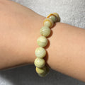 Natural Afghan Jade Round Bead Stretch Bracelet, Bead Size 12.2mm, Fits 16cm Wrist