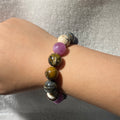 Natural Multicolor Australian Opal Round Bead Stretch Bracelet, Bead Size 14.2mm, Fits 16cm Wrist