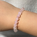 Natural Pink Moonstone Round Bead Stretch Bracelet, Bead Size 8.2mm, Fits 15.5cm Wrist