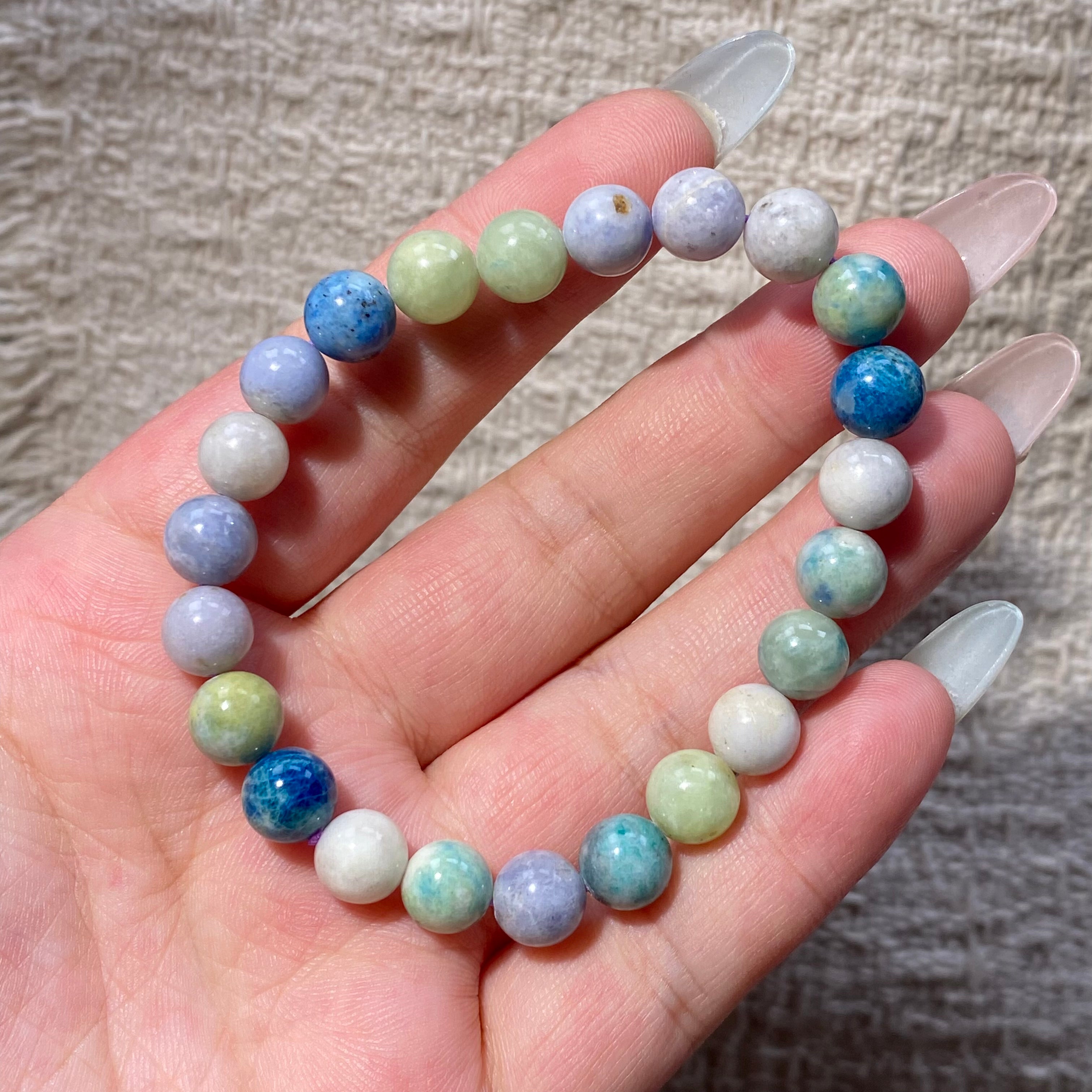 Sodalite Multicolor Round Bead Bracelet, 8.3mm Beads, Fits 16cm Wrist