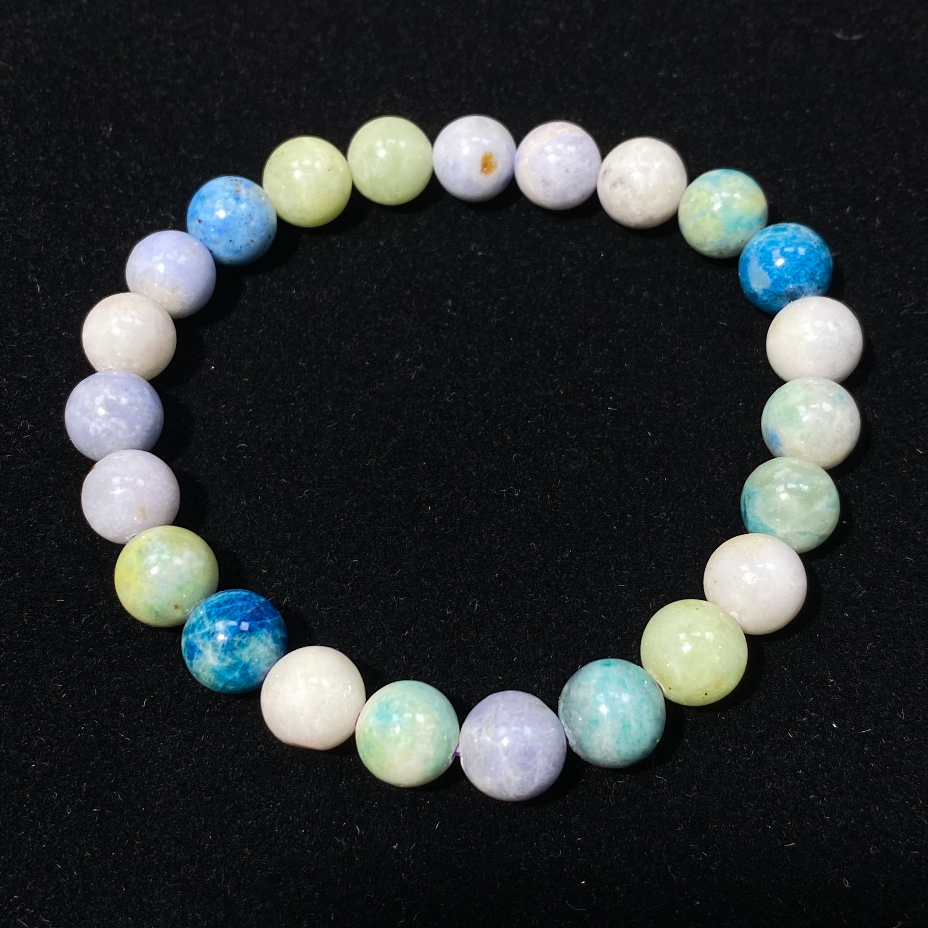 Sodalite Multicolor Round Bead Bracelet, 8.3mm Beads, Fits 16cm Wrist