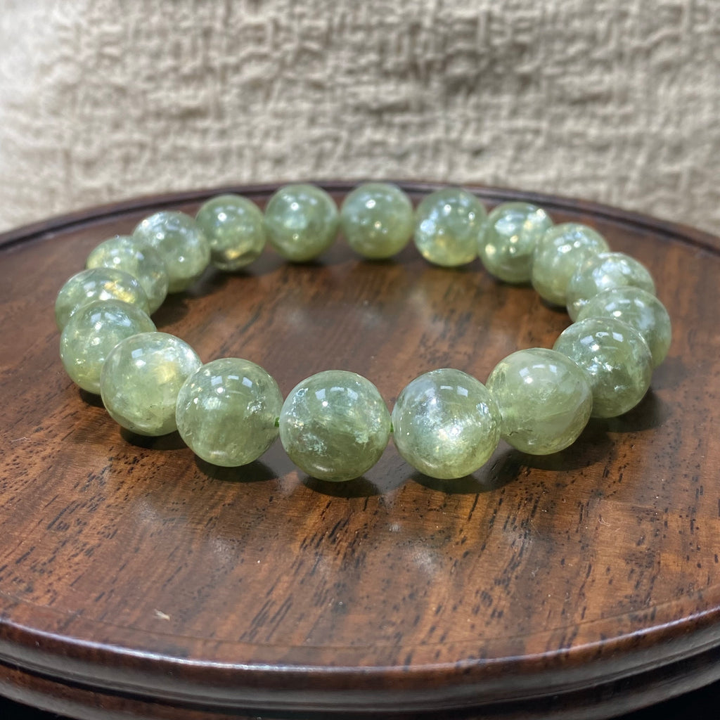 Emerald Round Bead Bracelet, 11.8 mm Beads, Fits 17 cm Wrist