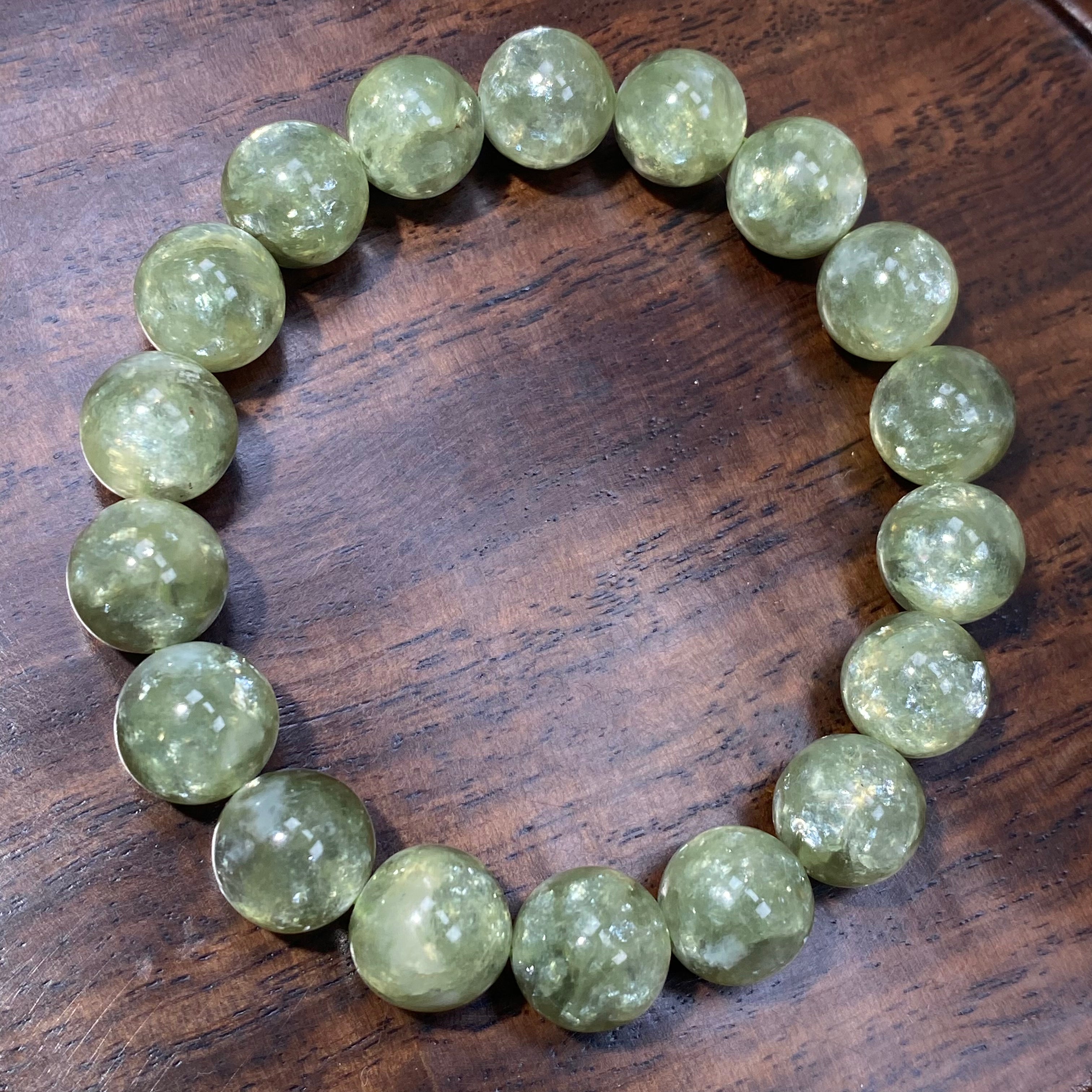 Emerald Round Bead Bracelet, 11.8 mm Beads, Fits 17 cm Wrist