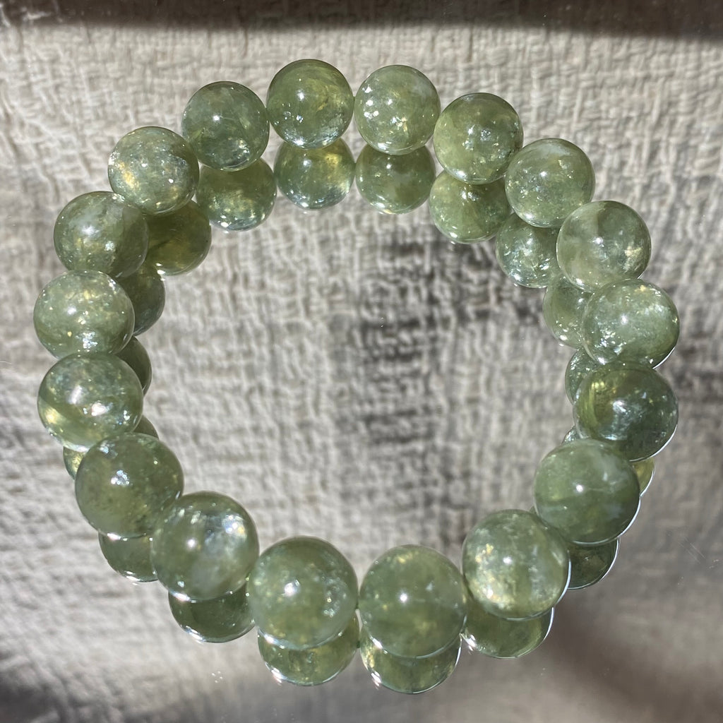 Emerald Round Bead Bracelet, 11.8 mm Beads, Fits 17 cm Wrist