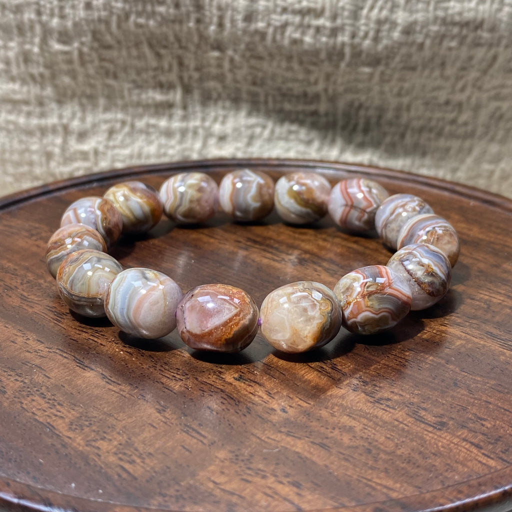 Aurora Agate Round Bead Bracelet, 11mm Beads, Fits 15cm Wrist