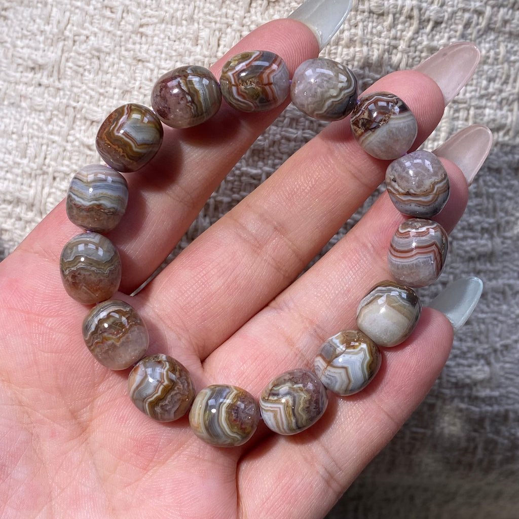 Aurora Agate Round Bead Bracelet, 11mm Beads, Fits 15cm Wrist